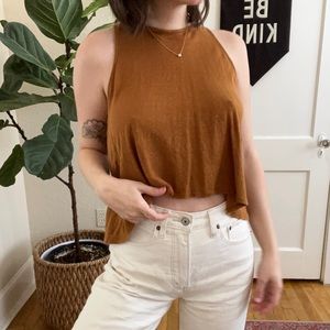 Mustard Yellow Open Back Tank Top